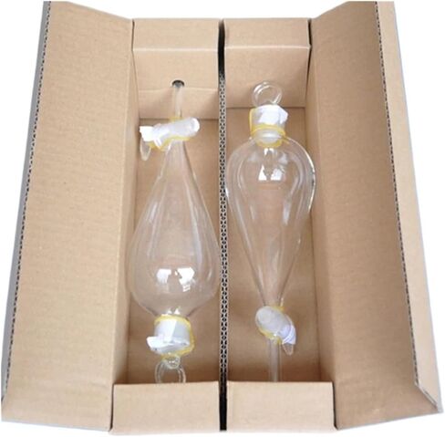 2 Pieces/Pack 125mL Glass Separating Funnel with Glass Stopper Screw Tap Separatory Funnel Laboratory Glassware in Saudi Arabia