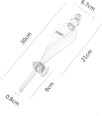 2 Pieces/Pack 125mL Glass Separating Funnel with Glass Stopper Screw Tap Separatory Funnel Laboratory Glassware in Saudi Arabia