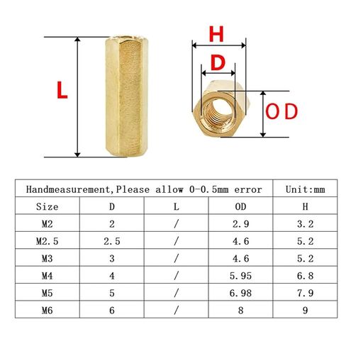 Brass Motherboard Standoffs Hex Board Rack Stud Spacing Screw Hexagon Copper Female PCB Pillars Bolt M2 M2.5 M3 M4 M5 M6 Spacer(12mm (20Pcs)) in Saudi Arabia