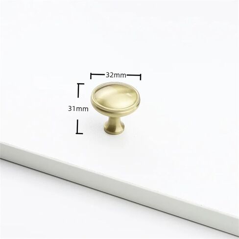 الصلبة النحاس محكم النحاس درج مقابض لقطع الأثاث خزانة باب الأجهزة 1 قطعة (013-Brass-D32mm) in Kuwait