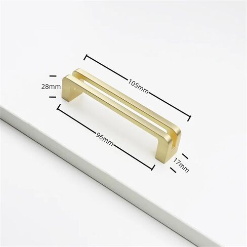 Cabinet Door Handles Zinc Alloy Solid Wardrobe Drawer Pulls Furniture Handle Hardware 1Pcs(Brushed-Copper-C96mm) in Saudi Arabia