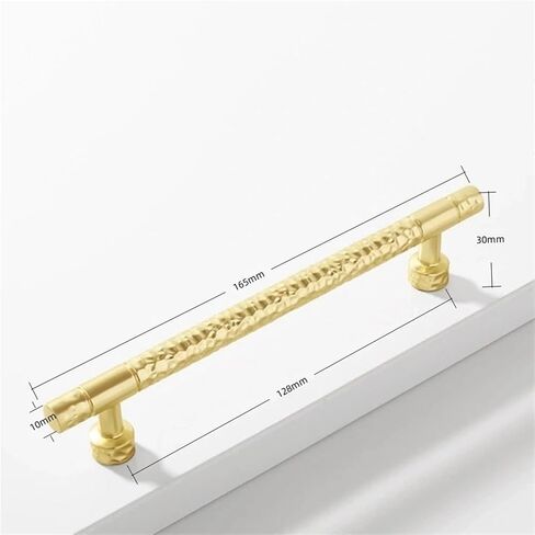 Solid T Shaped Hammer Pattern Wardrobe Drawer Furniture Door Handles Pulls 1Pcs(Brushed-Copper-C128) in Saudi Arabia