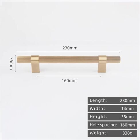Brass Furniture Handles Striped Cupboard Wardrobe Drawer Kitchen Cabinet T-Bar Pull 1Pcs(8810-160) in Saudi Arabia