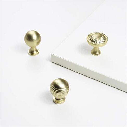 Furniture Handles Solid Round Cabinet Wardrobe Dresser Drawer Cupboard Door Handle Pulls 1Pcs(9-Bright Gold) in Kuwait