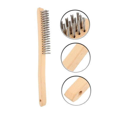 Gatuida Stainless Steel Wire Brush with Wooden Handle Efficient Paint Removal and Rust Cleaning Brush for Heavy Duty Use Comfortable Grip and Wide Coverage Area in Saudi Arabia