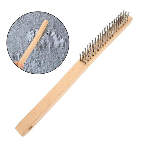 Gatuida Stainless Steel Wire Brush with Wooden Handle Efficient Paint Removal and Rust Cleaning Brush for Heavy Duty Use Comfortable Grip and Wide Coverage Area in Saudi Arabia