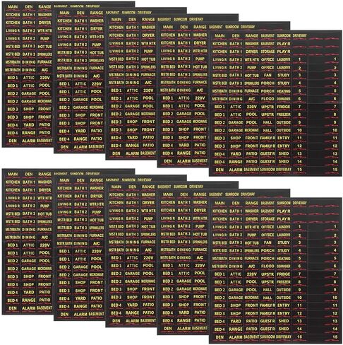 Circuit Breaker Labels Electrical Panel Stickers Self-Adhesive Breaker Box Labels for Organized Home Office Electrical Panel 7.28X6.49In 10 Sheets in Saudi Arabia