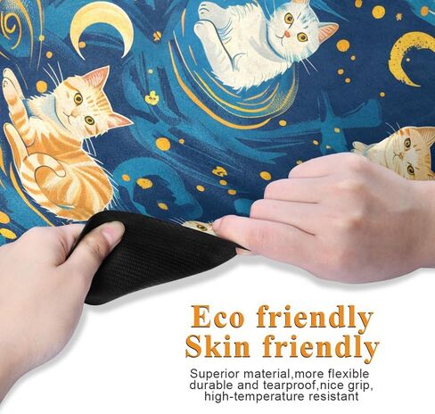 سجادة يوجا للقطط ذات السماء المرصعة بالنجوم غير قابلة للانزلاق سميكة للأطفال صديقة للبيئة مطاطية قابلة للطي للتمارين الرياضية للنساء in Kuwait
