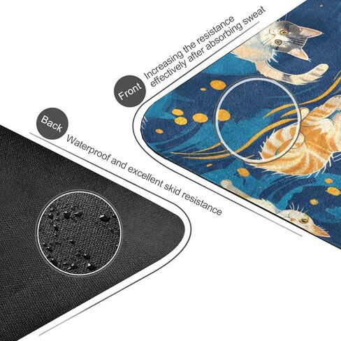 سجادة يوجا للقطط ذات السماء المرصعة بالنجوم غير قابلة للانزلاق سميكة للأطفال صديقة للبيئة مطاطية قابلة للطي للتمارين الرياضية للنساء in Kuwait