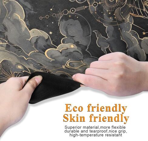 Astrological Pattern Yoga Mat, 71 x 26 Inch Non-slip Yoga Mats Folding Travel Exercise Mat Indoor Outdoor Gym Pilates with Storage Bag for Women Men in Kuwait