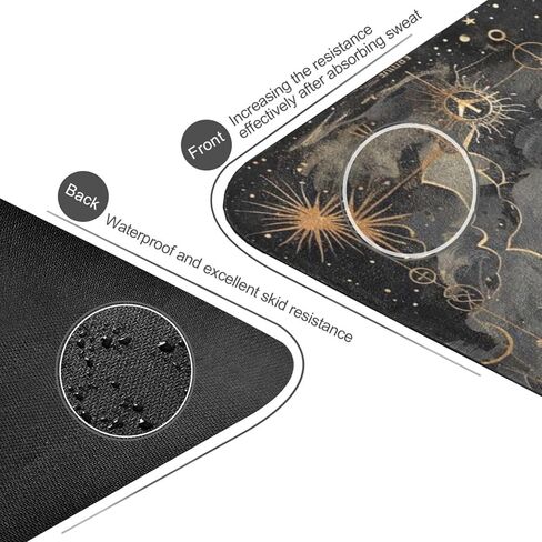 Astrological Pattern Yoga Mat, 71 x 26 Inch Non-slip Yoga Mats Folding Travel Exercise Mat Indoor Outdoor Gym Pilates with Storage Bag for Women Men in Kuwait