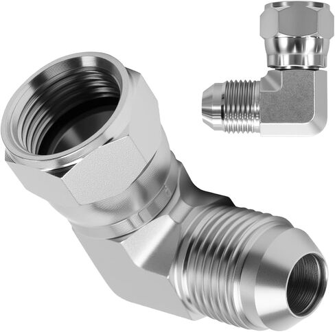 6500-04-04 تركيب هيدروليكي 1/4 بوصة JIC 37 درجة ذكر X 1/4 بوصة أنثى JIC 90 درجة محول الكوع، معايير SAE J514 وصلات وصلات أنابيب الصلب الكربوني للأنظمة الهيدروليكية (عبوتان) in Kuwait