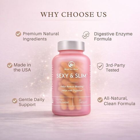لا مزيد من الإنزيمات الهضمية - تخفيف الانتفاخ المثير والنحيف للنساء، يساعد على التخلص من الانتفاخ وتخفيف الغازات ويعزز الهضم مع الحلبة والهندباء - 60 قطعة in Kuwait