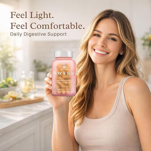 لا مزيد من الإنزيمات الهضمية - تخفيف الانتفاخ المثير والنحيف للنساء، يساعد على التخلص من الانتفاخ وتخفيف الغازات ويعزز الهضم مع الحلبة والهندباء - 60 قطعة in Kuwait