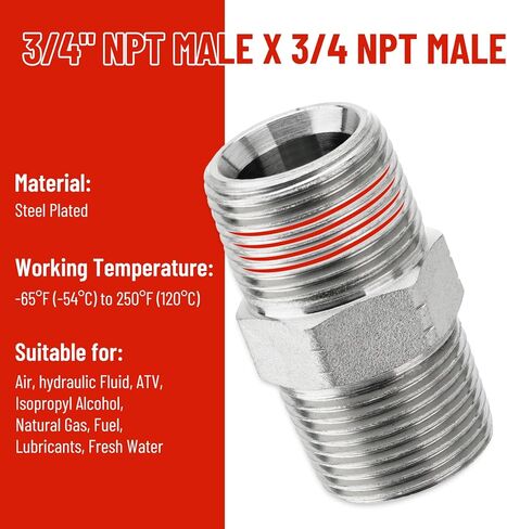 خرطوم هواء أحمر مقاس 3/4 بوصة × 50 قدم مع حلمة ذكر NPT وتركيب خرطوم هواء NPT أنثى، مجموعة خرطوم هوائي مطاطي 3/4 بوصة لمطارق جاك، أدوات الهواء in Saudi Arabia