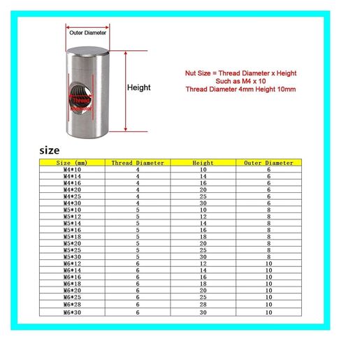Cylindrical pin Slotted Nuts Cross Hole Barrel Nut M4 M5 M6 304 Stainless Steel Bolts Cylindrical Pin Dowel Furniture Embedded Locking Long Nut(M6x28 (3Pcs)) in Saudi Arabia