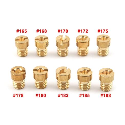 10 Pieces Carburetor Carb Main Jet Kit 165 168 170 172 175 178 180 182 185 188 for PWK for Keihin for OKO CVK NSR KSR Set Injector Nozzle in Saudi Arabia