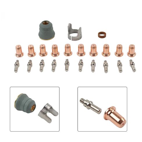 Plasma Torch Electrode Cutting Nozzle Tips Swirl Ring Consumables 23Pcs for IPT60/PT 60 52582 51313P.11 Copper in Saudi Arabia
