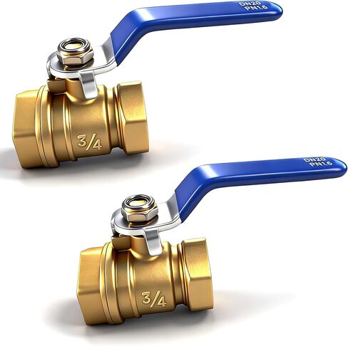 2 حزمة 3/4 بوصة صمام كروي كامل المنفذ نحاس، 3/4 بوصة NPT صمام نحاسي، 3/4 بوصة أنثى × 3/4 بوصة أنثى خيط نحاسي شديد التحمل لإيقاف المياه والنفط والغاز in Kuwait