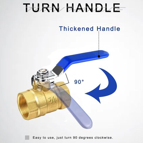 2 حزمة 3/4 بوصة صمام كروي كامل المنفذ نحاس، 3/4 بوصة NPT صمام نحاسي، 3/4 بوصة أنثى × 3/4 بوصة أنثى خيط نحاسي شديد التحمل لإيقاف المياه والنفط والغاز in Kuwait