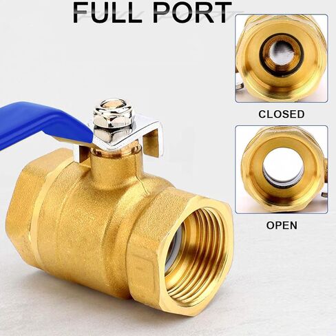 2 حزمة 3/4 بوصة صمام كروي كامل المنفذ نحاس، 3/4 بوصة NPT صمام نحاسي، 3/4 بوصة أنثى × 3/4 بوصة أنثى خيط نحاسي شديد التحمل لإيقاف المياه والنفط والغاز in Kuwait