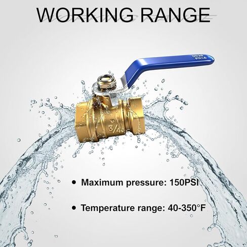 2 حزمة 3/4 بوصة صمام كروي كامل المنفذ نحاس، 3/4 بوصة NPT صمام نحاسي، 3/4 بوصة أنثى × 3/4 بوصة أنثى خيط نحاسي شديد التحمل لإيقاف المياه والنفط والغاز in Kuwait