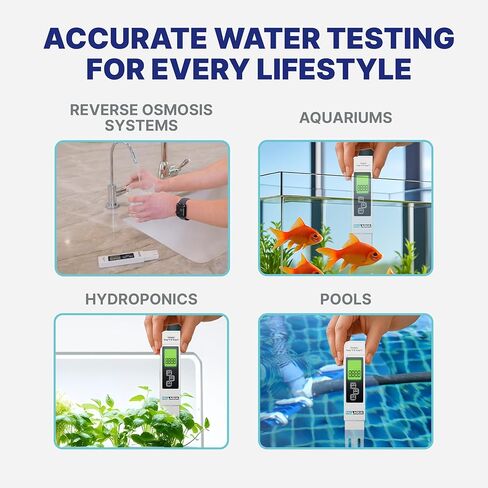 NU Aqua Digital Water Tester for Drinking Water - Instant 4-in-1 TDS Testing EC, and Temp - Perfect for RO Systems, Aquariums, Hydroponics and Pools in Saudi Arabia