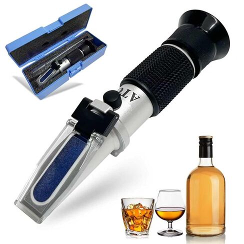 Alcohol Refractometer 0–80% ABV with Automatic Temperature Compensation (ATC), High-Accuracy Tester for High-Proof Distilled Liquids, Spirits, and Laboratory Use in Saudi Arabia