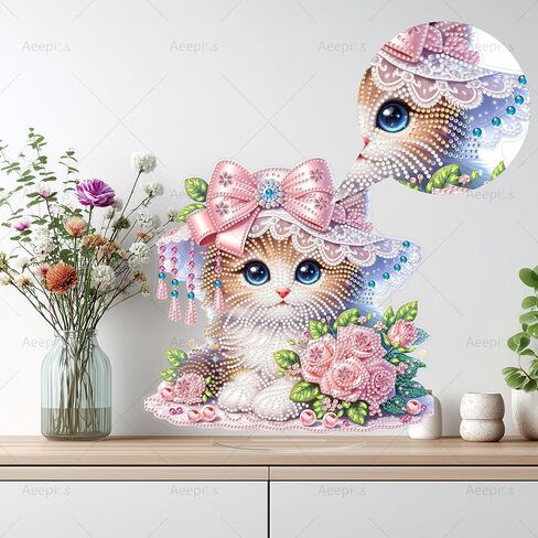 AeePics DIY Diamond Art Tabletop Kit for البالغين على شاطئ البالغين ، وأكريليك سطح المكتب Diamonds طقم طقم ، وقفا للرسوم الماسية للفنون (قناديل البحر) in Kuwait