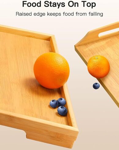 Bamboo Bed Tray Table with Foldable Legs, Breakfast Tray for Sofa, Bed, Eating, Working, Used As Laptop Desk Snack Tray by Pipishell in Kuwait