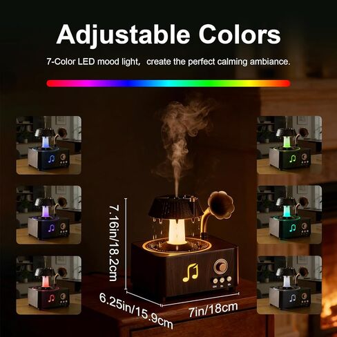 Morbou Raindrop Aroma Diffuser Room Humidifier with White Noise, 7-Color Air Mist Essential Oil Diffuser Sleep Sounds Aroma Rain Drop, with Remote Control Extra 2 Essential Oils in Kuwait