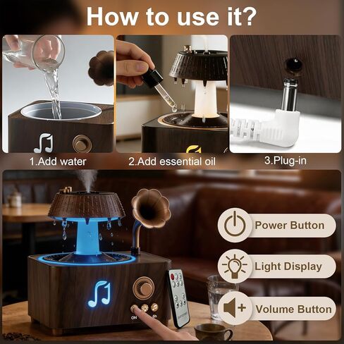 Morbou Raindrop Aroma Diffuser Room Humidifier with White Noise, 7-Color Air Mist Essential Oil Diffuser Sleep Sounds Aroma Rain Drop, with Remote Control Extra 2 Essential Oils in Kuwait