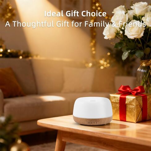 300ML Essential Oil Diffuser with Remote Control,Quiet Ultrasonic Cool Mist Aromatherapy Diffuser,7 Color LED Light,4 Timer Modes & Auto Shut-Off for Bedroom,Office, Yoga & Spa in Saudi Arabia