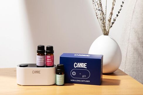 CE CRAFT Waterless Travel Diffuser Gift Set - Rechargeable Diffuser for Aromatherapy - Includes 3 Fragrance Oils - Fragrance Dispenser for Office and Home - Clean, White in Saudi Arabia