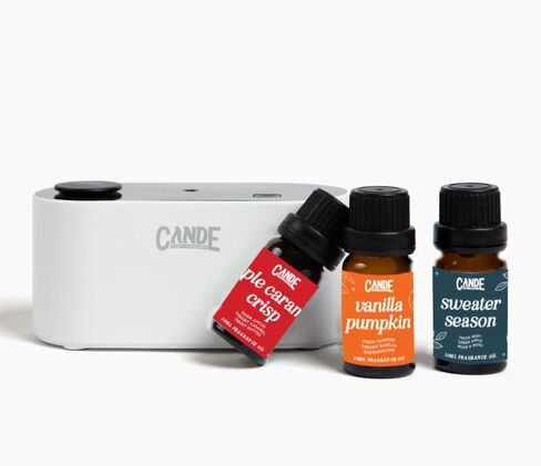 CE CRAFT Waterless Travel Diffuser Gift Set - Rechargeable Diffuser for Aromatherapy - Includes 3 Fragrance Oils - Fragrance Dispenser for Office and Home - Clean, White in Saudi Arabia