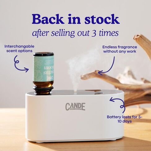 CE CRAFT Waterless Travel Diffuser Gift Set - Rechargeable Diffuser for Aromatherapy - Includes 3 Fragrance Oils - Fragrance Dispenser for Office and Home - Clean, White in Saudi Arabia