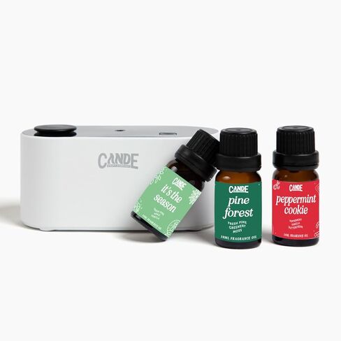 CE CRAFT Waterless Travel Diffuser Gift Set - Rechargeable Diffuser for Aromatherapy - Includes 3 Fragrance Oils - Fragrance Dispenser for Office and Home - Clean, White in Saudi Arabia