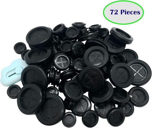 72 قطعة من مجموعات الحلقات المطاطية، 7 حلقات مطاطية للأسلاك، فتحة حماية مطاطية مستديرة مزدوجة الجوانب لحماية الأسلاك مع سكين، فتحة حفر 1-9/16 بوصة 1-1/2 بوصة 1-3/16 بوصة 1 بوصة 7/8 بوصة 13/16 بوصة 5/8 بوصة in Kuwait