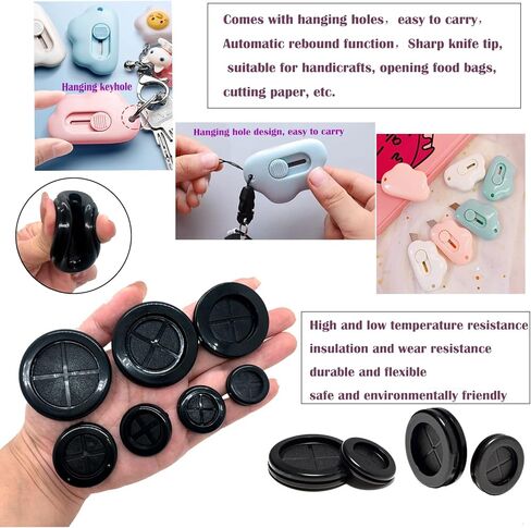 72 قطعة من مجموعات الحلقات المطاطية، 7 حلقات مطاطية للأسلاك، فتحة حماية مطاطية مستديرة مزدوجة الجوانب لحماية الأسلاك مع سكين، فتحة حفر 1-9/16 بوصة 1-1/2 بوصة 1-3/16 بوصة 1 بوصة 7/8 بوصة 13/16 بوصة 5/8 بوصة in Kuwait