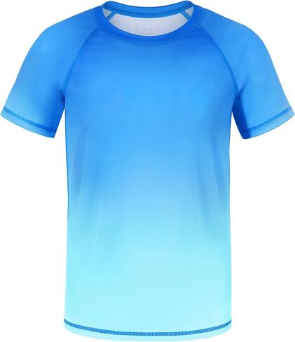 Boys' Rash Guard Swim Shirt, UPF 50+ Sun Protection Short Sleeve, Kids Youth Water Shirt for Swimming Surf Beach in Saudi Arabia