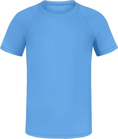 Boys' Rash Guard Swim Shirt, UPF 50+ Sun Protection Short Sleeve, Kids Youth Water Shirt for Swimming Surf Beach in Saudi Arabia