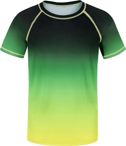 Boys' Rash Guard Swim Shirt, UPF 50+ Sun Protection Short Sleeve, Kids Youth Water Shirt for Swimming Surf Beach in Saudi Arabia