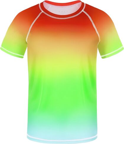 Boys' Rash Guard Swim Shirt, UPF 50+ Sun Protection Short Sleeve, Kids Youth Water Shirt for Swimming Surf Beach in Saudi Arabia