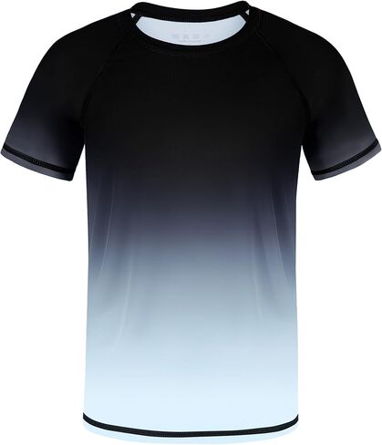 Boys' Rash Guard Swim Shirt, UPF 50+ Sun Protection Short Sleeve, Kids Youth Water Shirt for Swimming Surf Beach in Saudi Arabia