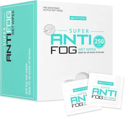 مناديل مضادة للضباب للنظارات أو المناظير أو دروع الوجه أو أقنعة التزلج أو نظارات السباحة | مناديل تنظيف مبللة مسبقًا مضادة للضباب للنظارات ومزيل الضباب للنظارات (عدد 350) in Kuwait