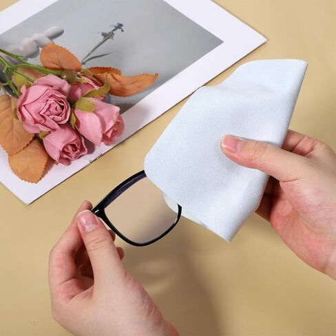 Suede Eye Glass Clean Cloths, 10 Pack Microfiber Suede Cleaning Cloths for Mobile Phone Screens, Glasses, Sunglasses, Cameras, Laptops, LCD Screens, All Delicate Surface (7" x 6") in Saudi Arabia