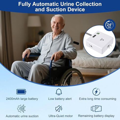 Electric Male Urine Collector Portable Wearable Urinal Device with Silicone Cup USB Rechargeable Pump for Elderly and Outdoor Use in Kuwait