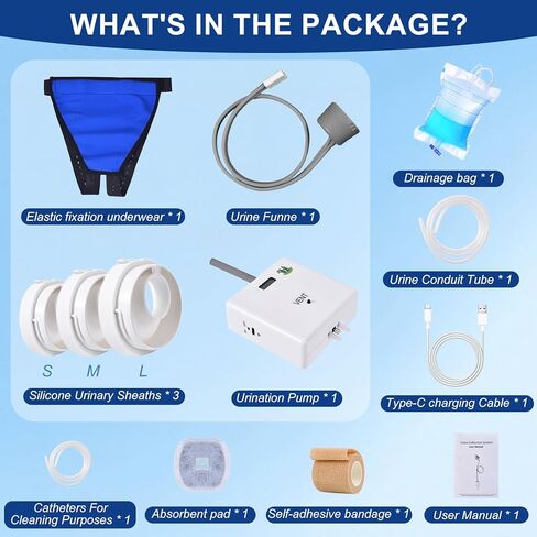 Electric Male Urine Collector Portable Wearable Urinal Device with Silicone Cup USB Rechargeable Pump for Elderly and Outdoor Use in Kuwait