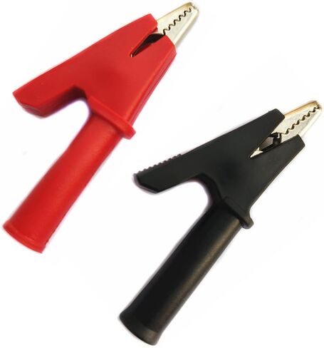 Insulated Alligator Clips with 4mm Socket Banana Jack Copper Test Clamp Wire Clip Alligator Clips 10 Pcs Full Insulated Crocodile Clips 30A in Saudi Arabia