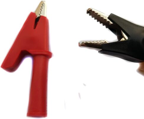 Insulated Alligator Clips with 4mm Socket Banana Jack Copper Test Clamp Wire Clip Alligator Clips 10 Pcs Full Insulated Crocodile Clips 30A in Saudi Arabia